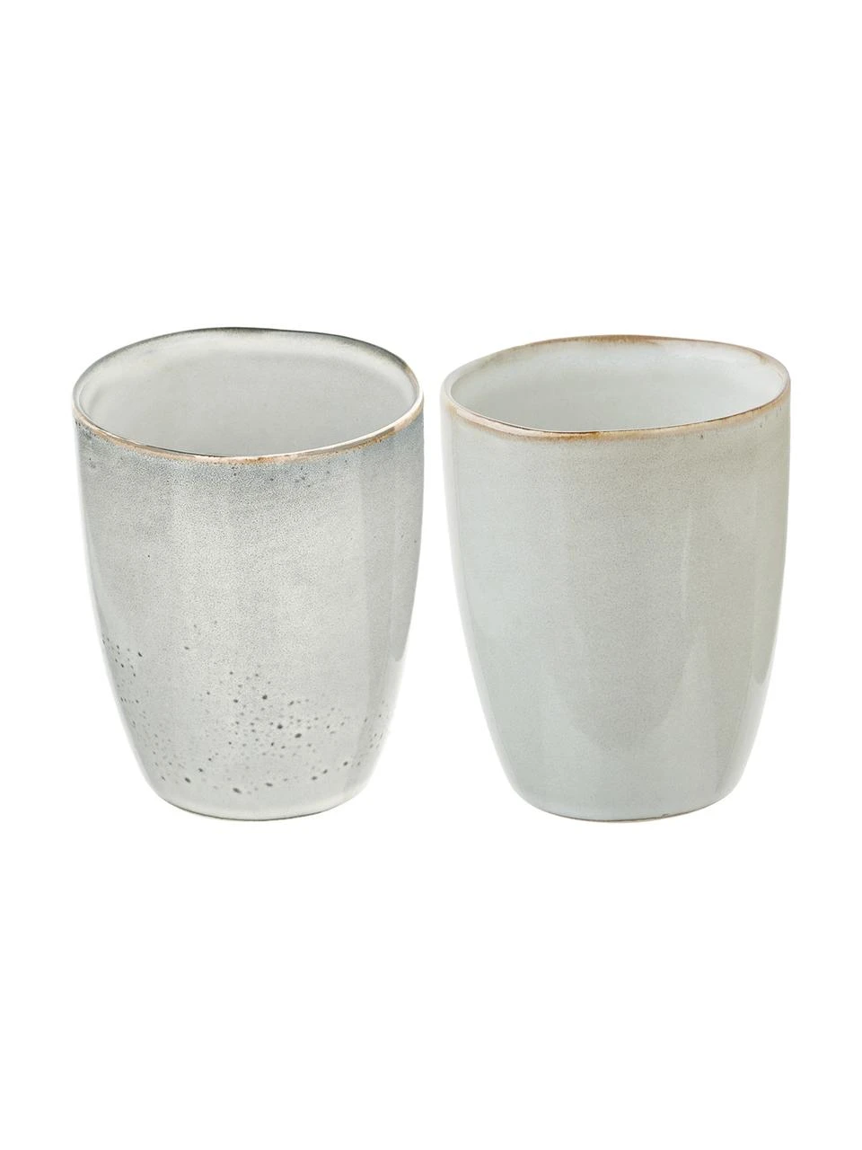 Westwing Collection Handgemachte Steingut-Becher Thalia in Beige, 2 Stück, Ø 9 x H 11 cm 5 Westwing Collection Handgemachte Steingut-Becher Thalia in Beige, 2 Stück, Ø 9 x H 11 cm – Bild 5