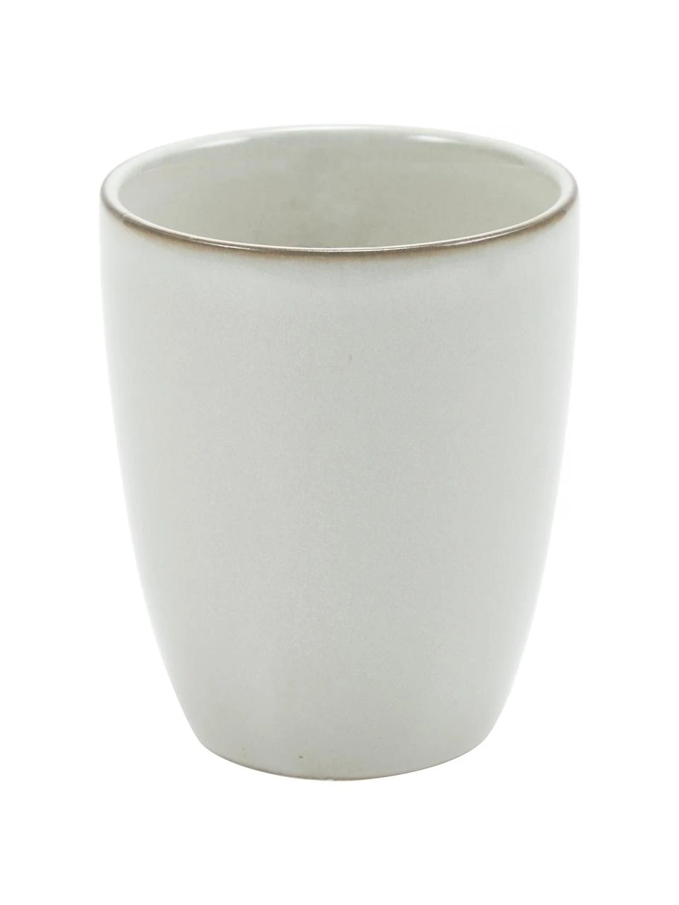 Westwing Collection Handgemachte Steingut-Becher Thalia in Beige, 2 Stück, Ø 9 x H 11 cm 1 Westwing Collection Handgemachte Steingut-Becher Thalia in Beige, 2 Stück, Ø 9 x H 11 cm