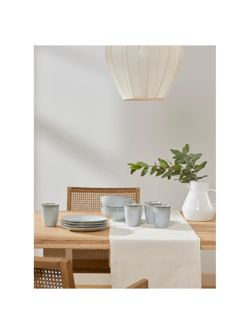 Westwing Collection Handgemachte Steingut-Becher Thalia in Blaugrau, 2 Stück, Ø 9 x H 11 cm 2 Westwing Collection Handgemachte Steingut-Becher Thalia in Blaugrau, 2 Stück, Ø 9 x H 11 cm – Bild 2