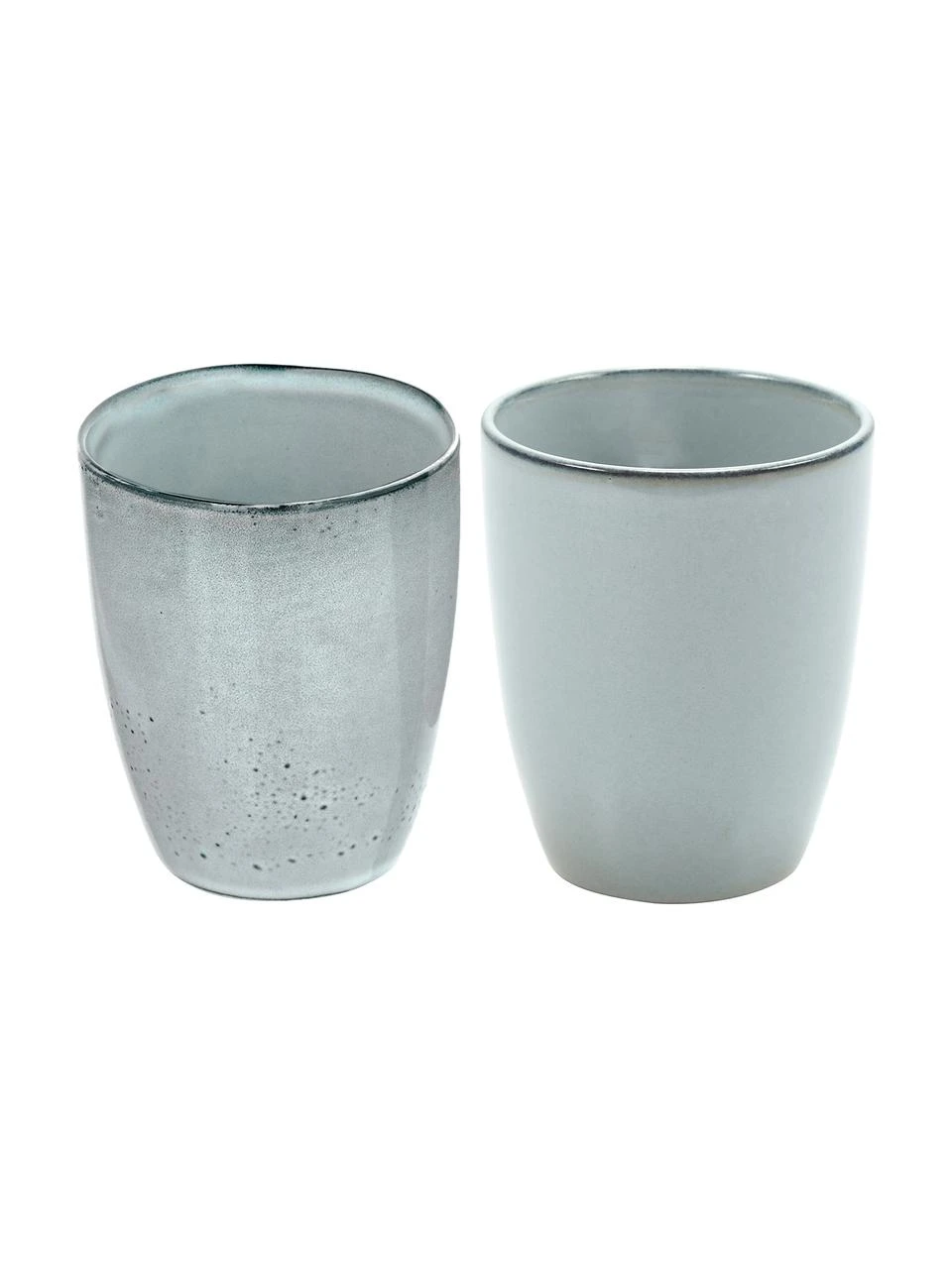 Westwing Collection Handgemachte Steingut-Becher Thalia in Blaugrau, 2 Stück, Ø 9 x H 11 cm 6 Westwing Collection Handgemachte Steingut-Becher Thalia in Blaugrau, 2 Stück, Ø 9 x H 11 cm – Bild 6