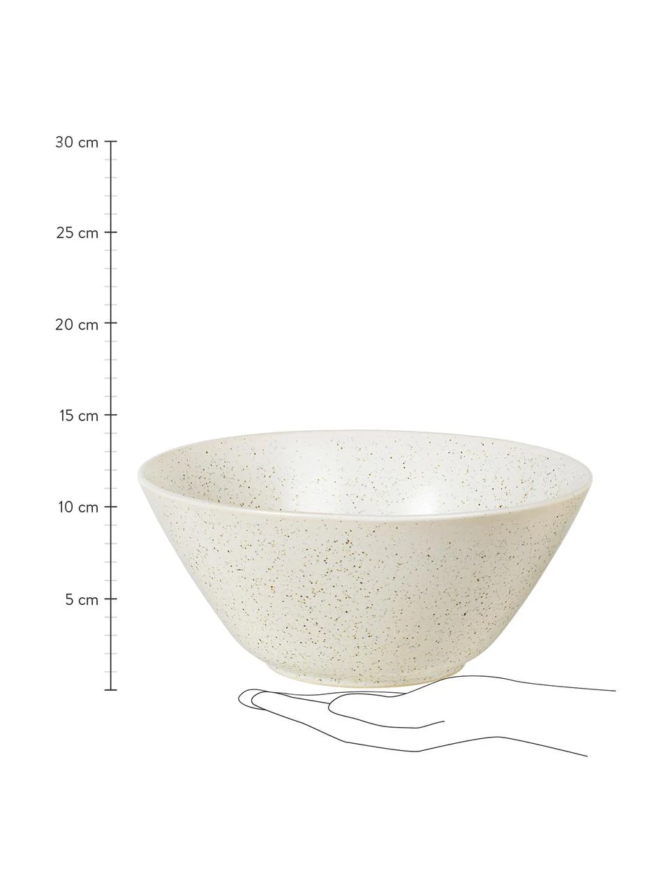 Broste Copenhagen Handgemachte Steingut-Servierschüssel Nordic Vanilla Ø 25 cm in Cremeweiß gesprenkelt, Ø 25 x H 11 cm 2 Broste Copenhagen Handgemachte Steingut-Servierschüssel Nordic Vanilla Ø 25 cm in Cremeweiß gesprenkelt, Ø 25 x H 11 cm – Bild 2