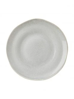 BUTLERS Handgemachte Steingut-Speiseteller Manor in Hellgrau, 4 Stück, Ø 29 x H 4 cm