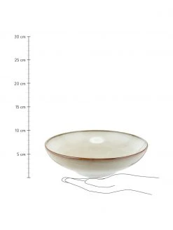 Westwing Collection Handgemachte Steingut-Suppenteller Thalia in Beige, 2 Stück, Ø 22 x H 6 cm -Küche Geschäft Handgemachte Steingut Suppenteller Thalia in Beige 2 Stuck 2