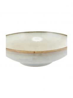 Westwing Collection Handgemachte Steingut-Suppenteller Thalia in Beige, 2 Stück, Ø 22 x H 6 cm -Küche Geschäft Handgemachte Steingut Suppenteller Thalia in Beige 2 Stuck 4