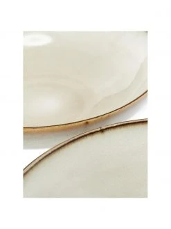 Westwing Collection Handgemachte Steingut-Suppenteller Thalia in Beige, 2 Stück, Ø 22 x H 6 cm -Küche Geschäft Handgemachte Steingut Suppenteller Thalia in Beige 2 Stuck 5