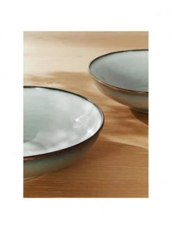 Westwing Collection Handgemachte Steingut-Suppenteller Thalia in Blaugrau, 2 Stück, Ø 22 x H 6 cm -Küche Geschäft Handgemachte Steingut Suppenteller Thalia in Blaugrau 2 Stuck 2