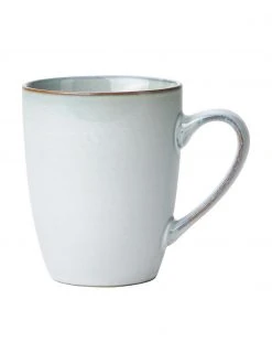 Westwing Collection Handgemachte Steingut-Tassen Thalia in Blau, 2 Stück, Ø 9 x H 11 cm