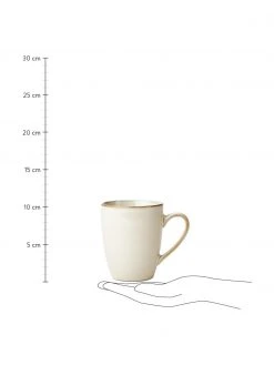 Westwing Collection Handgemachte Steingut-Tassen Thalia in Cremeweiß, 2 Stück, Ø 9 x H 11 cm -Küche Geschäft Handgemachte Steingut Tassen Thalia in Cremeweiss 2 Stuck 2