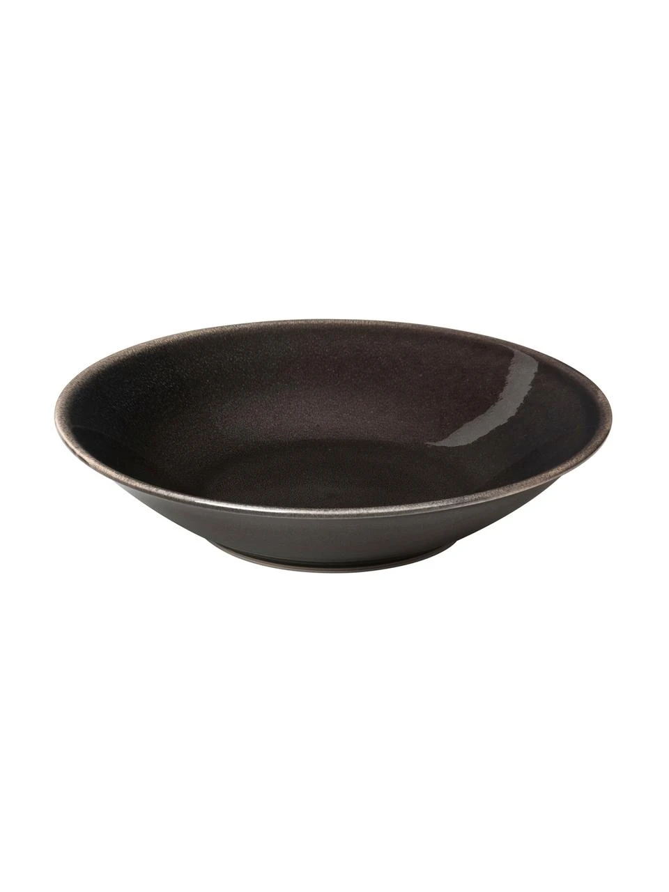 Broste Copenhagen Handgemachte Suppenteller Nordic Coal Ø 22 cm aus Steingut, 4 Stück, Ø 22 x H 5 cm 1 Broste Copenhagen Handgemachte Suppenteller Nordic Coal Ø 22 cm aus Steingut, 4 Stück, Ø 22 x H 5 cm
