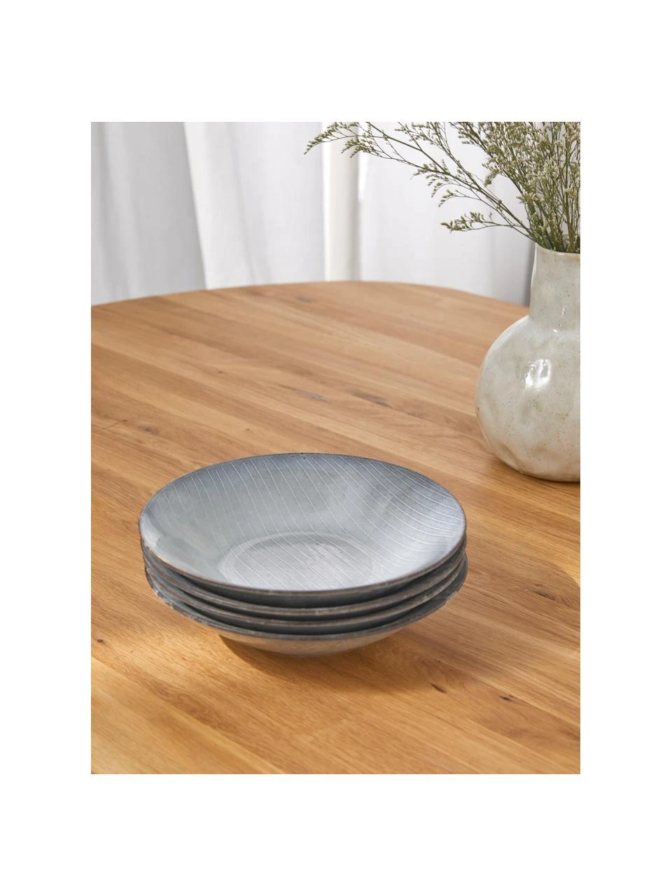 Broste Copenhagen Handgemachte Suppenteller Nordic Sea Ø 22 cm aus Steingut, 4 Stück, Ø 22 x H 5 cm 3 Broste Copenhagen Handgemachte Suppenteller Nordic Sea Ø 22 cm aus Steingut, 4 Stück, Ø 22 x H 5 cm – Bild 3