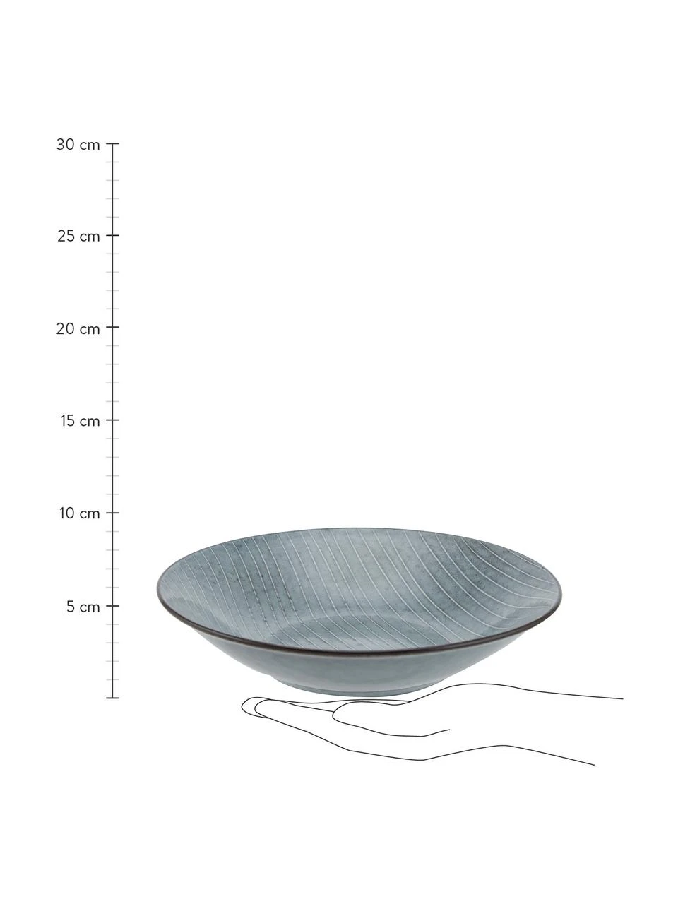 Broste Copenhagen Handgemachte Suppenteller Nordic Sea Ø 22 cm aus Steingut, 4 Stück, Ø 22 x H 5 cm 4 Broste Copenhagen Handgemachte Suppenteller Nordic Sea Ø 22 cm aus Steingut, 4 Stück, Ø 22 x H 5 cm – Bild 4
