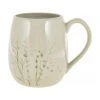 Bloomingville Handgemachte Tasse Bea mit Gräser-Motiv, Ø 10 x H 11 cm, 400 ml