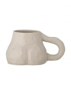 Bloomingville Handgemachte Tasse Maeda aus Steingut mit Frauenfigur, Ø 8 x H 7 cm, 200 ml