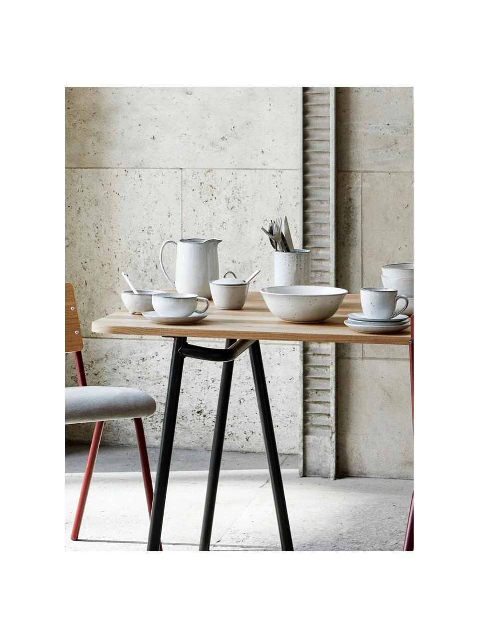 Broste Copenhagen Handgemachte Tasse mit Untertasse Nordic Sand aus Steingut, Ø 11 x H 5 cm, 250 ml 2 Broste Copenhagen Handgemachte Tasse mit Untertasse Nordic Sand aus Steingut, Ø 11 x H 5 cm, 250 ml – Bild 2