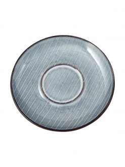 Broste Copenhagen Handgemachte Tasse mit Untertasse Nordic Sea aus Steingut, Ø 11 x H 5 cm, 250 ml -Küche Geschäft Handgemachte Tasse mit Untertasse Nordic Sea aus Steingut 10