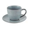 Broste Copenhagen Handgemachte Tasse mit Untertasse Nordic Sea aus Steingut, Ø 8 x H 7 cm, 150 ml