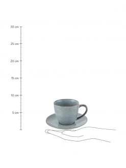 Broste Copenhagen Handgemachte Tasse mit Untertasse Nordic Sea aus Steingut, Ø 8 x H 7 cm, 150 ml 9 Broste Copenhagen Handgemachte Tasse mit Untertasse Nordic Sea aus Steingut, Ø 8 x H 7 cm, 150 ml -Küche Geschäft Handgemachte Tasse mit Untertasse Nordic Sea aus Steingut 3