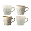 HKliving Handgemachte Tassen 70's im Retro Style, 4 Stück, Ø 12 x H 9 cm, 300 ml