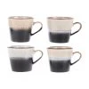 HKliving Handgemachte Tassen 70's im Retro Style, 4 St&uuml;ck, Ø 12 x H 9 cm, 300 ml