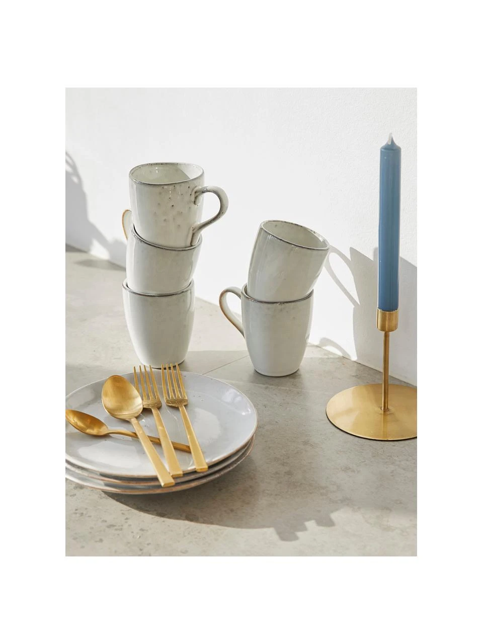 Broste Copenhagen Handgemachte Tassen Nordic Sand in verschiedenen Größen aus Steingut, 6 Stück, Ø 8 x H 10 cm, 250 ml 2 Broste Copenhagen Handgemachte Tassen Nordic Sand in verschiedenen Größen aus Steingut, 6 Stück, Ø 8 x H 10 cm, 250 ml – Bild 2