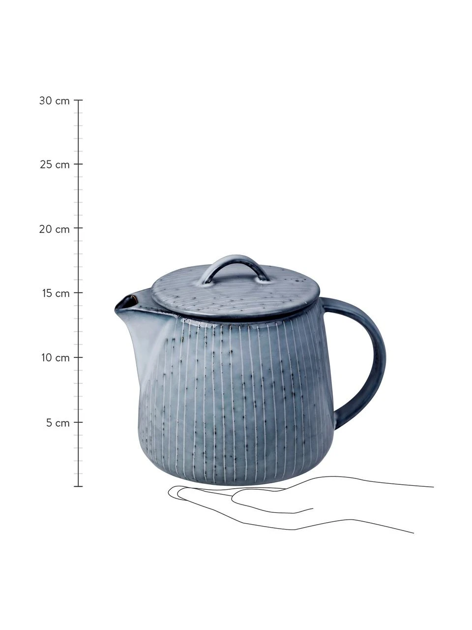 Broste Copenhagen Handgemachte Teekanne Nordic Sea aus Steingut, 1 L 2 Broste Copenhagen Handgemachte Teekanne Nordic Sea aus Steingut, 1 L – Bild 2