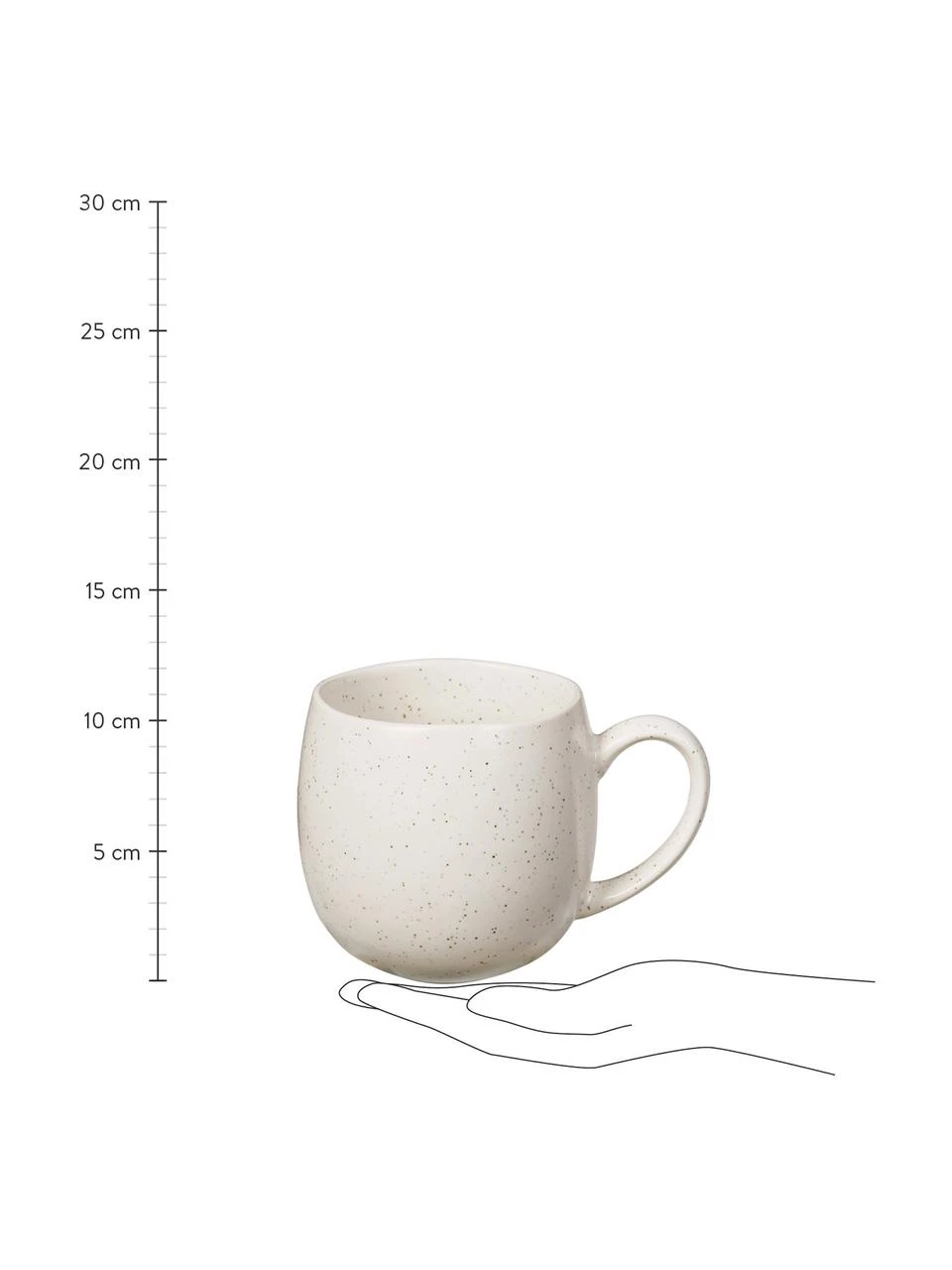 Broste Copenhagen Handgemachte XL Steingut-Teetassen Nordic Vanilla in Cremeweiß gesprenkelt, 2 Stück, Ø 9 x H 10 cm, 450 ml 3 Broste Copenhagen Handgemachte XL Steingut-Teetassen Nordic Vanilla in Cremeweiß gesprenkelt, 2 Stück, Ø 9 x H 10 cm, 450 ml – Bild 3