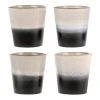HKliving Handgemachte XS Becher 70's im Retro Style, 4er-Set, Ø 8 x H 8 cm, 200 ml