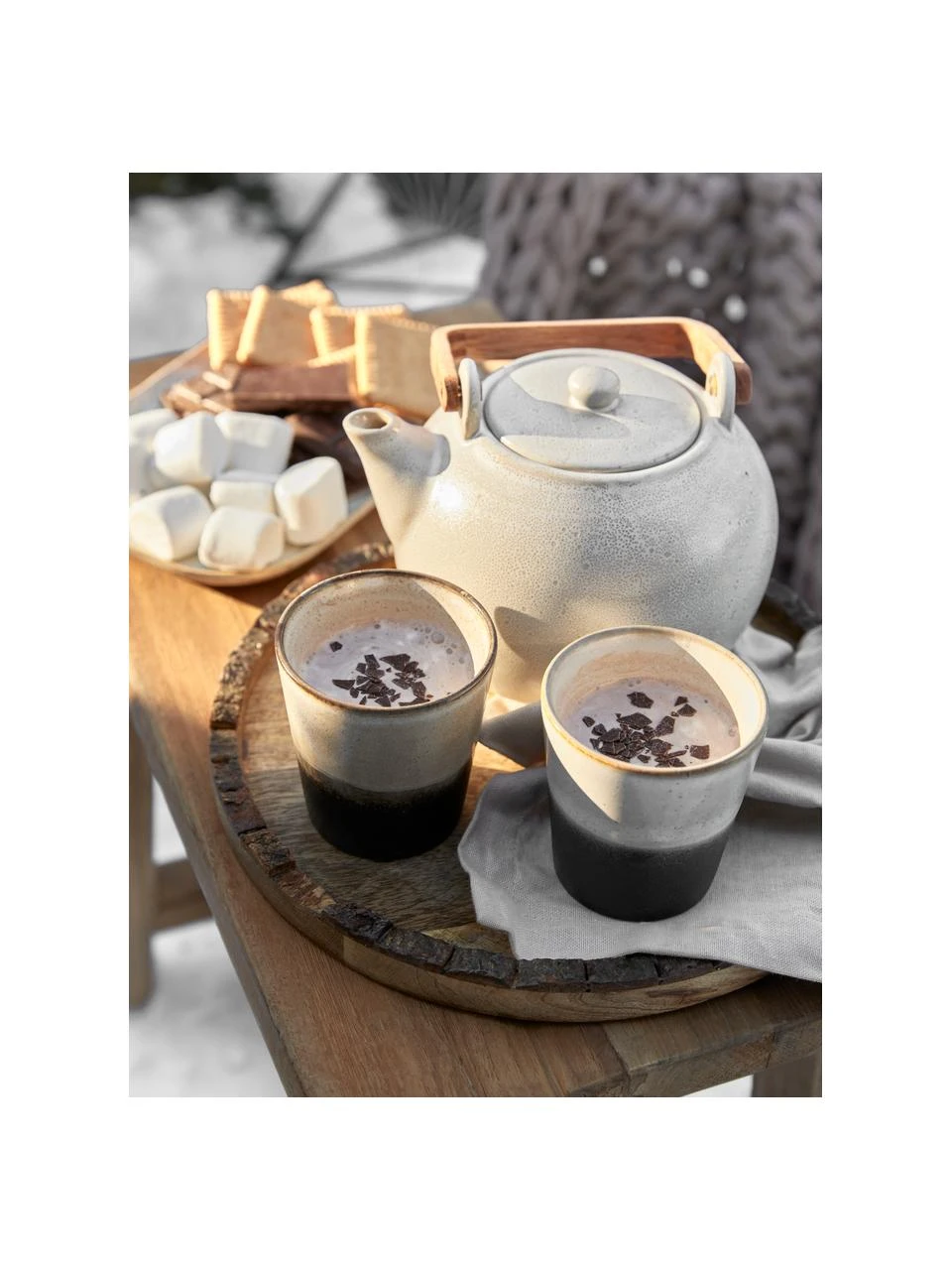 HKliving Handgemachte XS Becher 70's im Retro Style, 4er-Set, Ø 8 x H 8 cm, 200 ml 2 HKliving Handgemachte XS Becher 70's im Retro Style, 4er-Set, Ø 8 x H 8 cm, 200 ml – Bild 2