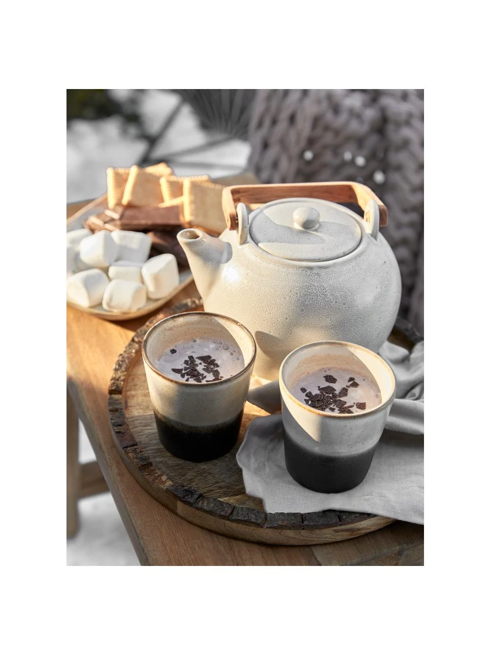 HKliving Handgemachte XS Becher 70's im Retro Style, 6er-Set, Ø 8 x H 8 cm, 200 ml 2 HKliving Handgemachte XS Becher 70's im Retro Style, 6er-Set, Ø 8 x H 8 cm, 200 ml – Bild 2