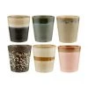 HKliving Handgemachte XS Becher 70's im Retro Style, 6er-Set, Ø 8 x H 8 cm, 200 ml