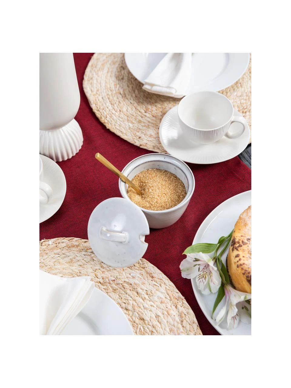 Broste Copenhagen Handgemachte Zuckerdose Nordic Sand aus Steingut, Ø 10 x H 7 cm 2 Broste Copenhagen Handgemachte Zuckerdose Nordic Sand aus Steingut, Ø 10 x H 7 cm – Bild 2