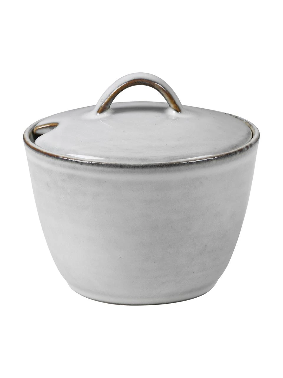 Broste Copenhagen Handgemachte Zuckerdose Nordic Sand aus Steingut, Ø 10 x H 7 cm 1 Broste Copenhagen Handgemachte Zuckerdose Nordic Sand aus Steingut, Ø 10 x H 7 cm