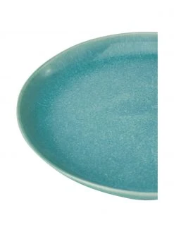 Westwing Collection Handgemachter Frühstücksteller Anthia aus Steingut mit reaktiver Glasur in Türkis, 2 Stück, Ø 23 x H 3 cm -Küche Geschäft Handgemachter Fruhstucksteller Anthia aus Steingut mit reaktiver Glasur in Turkis 2 Stuck 5