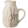 Bloomingville Handgemachter Krug Bea mit Gräser-Motiv,1.5 L, Ø 12 x H 20 cm