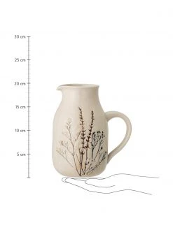 Bloomingville Handgemachter Krug Bea mit Gräser-Motiv,1.5 L, Ø 12 x H 20 cm -Küche Geschäft Handgemachter Krug Bea mit Graser Motiv15 L 2