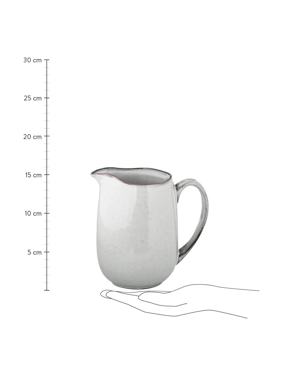 Broste Copenhagen Handgemachter Milchkrug Nordic Sand aus Steingut, 1 L, B 17 x H 16 cm 3 Broste Copenhagen Handgemachter Milchkrug Nordic Sand aus Steingut, 1 L, B 17 x H 16 cm – Bild 3