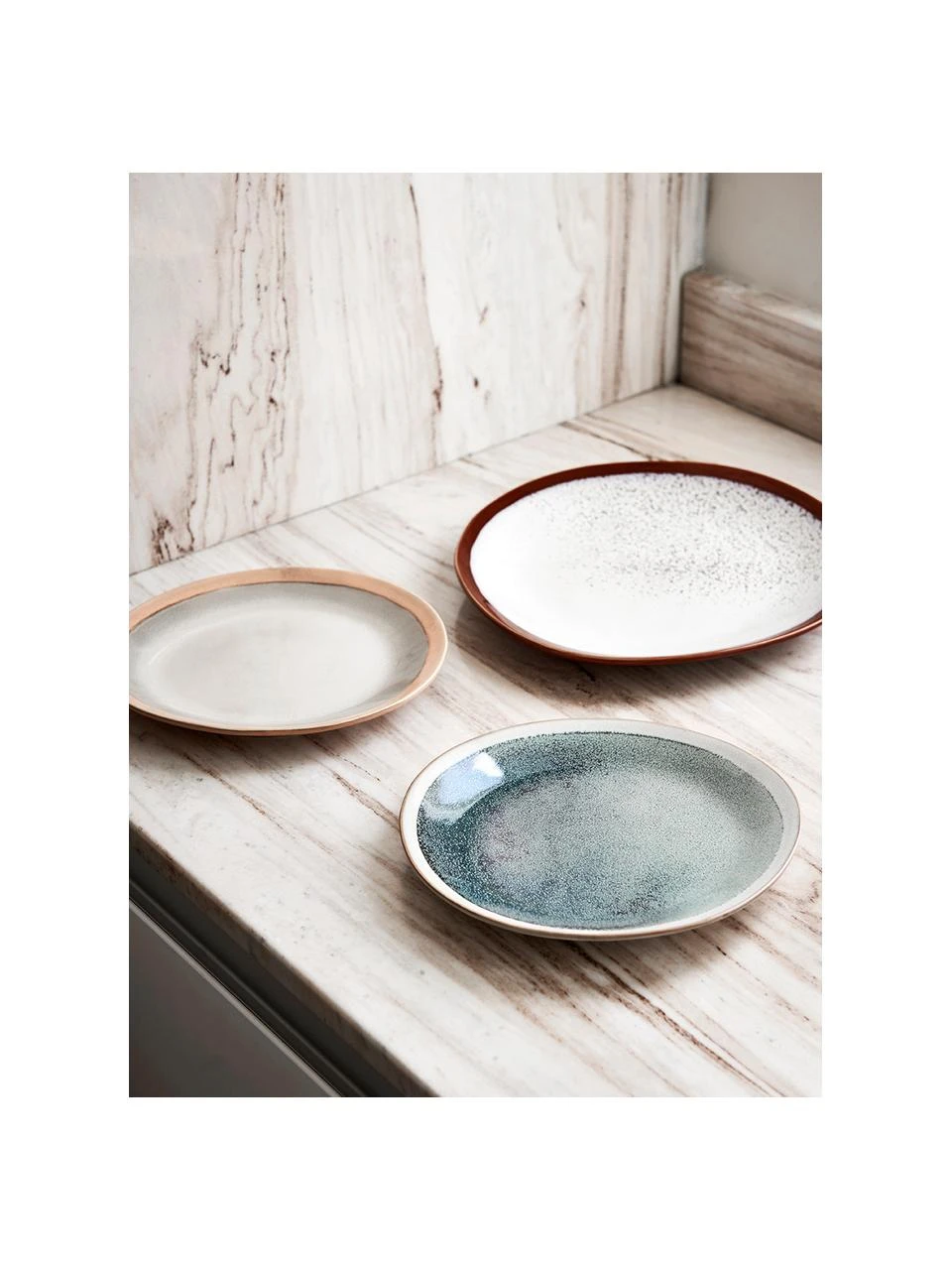 HKliving Handgemachter Speiseteller 70's im Retro Style, 2 Stück, Ø 29 cm 2 HKliving Handgemachter Speiseteller 70's im Retro Style, 2 Stück, Ø 29 cm – Bild 2