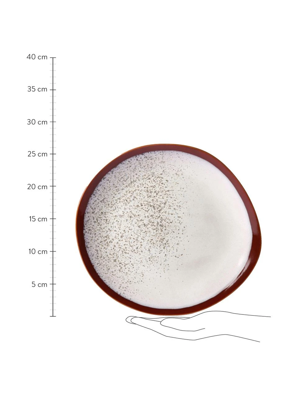 HKliving Handgemachter Speiseteller 70's im Retro Style, 2 Stück, Ø 29 cm 3 HKliving Handgemachter Speiseteller 70's im Retro Style, 2 Stück, Ø 29 cm – Bild 3