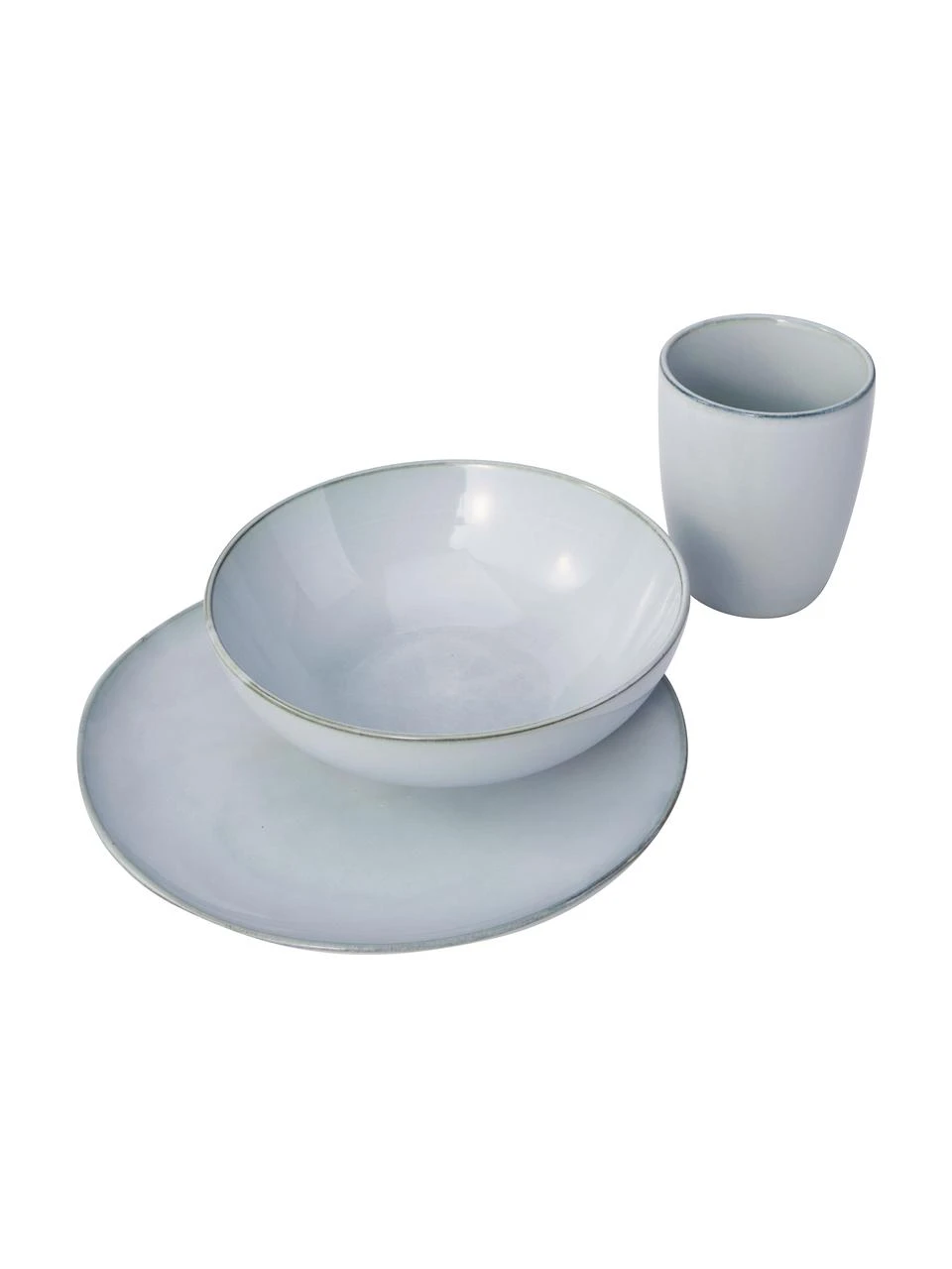 Handgemachtes Frühstücks-Set Thalia in Blaugrau, 4 Personen (12-tlg.), Steingut, Blau, Ø 23 x H 3 cm Westwing Collection Handgemachtes Frühstücks-Set Thalia in Blaugrau, 4 Personen (12-tlg.), Ø 23 x H 3 cm -Küche Geschäft Handgemachtes Fruhstucks Set Thalia in Blaugrau 4 Personen 12 tlg 5