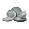 Broste Copenhagen Handgemachtes Geschirr-Set Nordic Sea aus Steingut, 4 Personen (12-tlg.), Set mit verschiedenen Größen