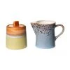 HKliving Handgemachtes Milchk&auml;nnchen und Zuckerdose 70's im Retro Style, 2er-Set, Set mit verschiedenen Größen