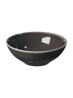 Broste Copenhagen Handgemachtes Schälchen Nordic Coal Ø 17 cm aus Steingut, 4 Stück, Ø 17 x H 6 cm
