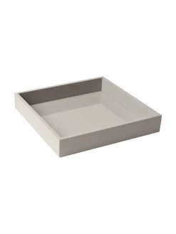 Westwing Collection Hochglanz-Tablett Hayley in Grau, B 30 x T 30 cm