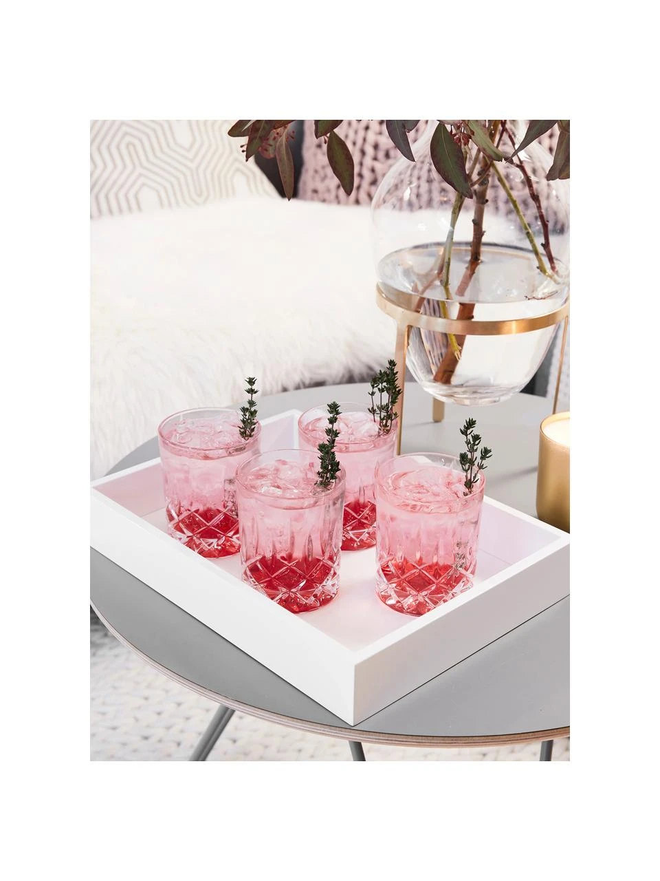 Hochglanz-Tablett Hayley in Weiß, Tablett: Mitteldichte Holzfaserpla, Unterseite: Samtbezug, Weiß, B 33 x T 24 cm Westwing Collection Hochglanz-Tablett Hayley in Weiß, B 33 x T 24 cm -Küche Geschäft Hochglanz Tablett Hayley in Weiss 1