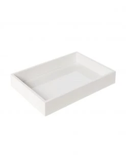 Westwing Collection Hochglanz-Tablett Hayley in Weiß, B 33 x T 24 cm