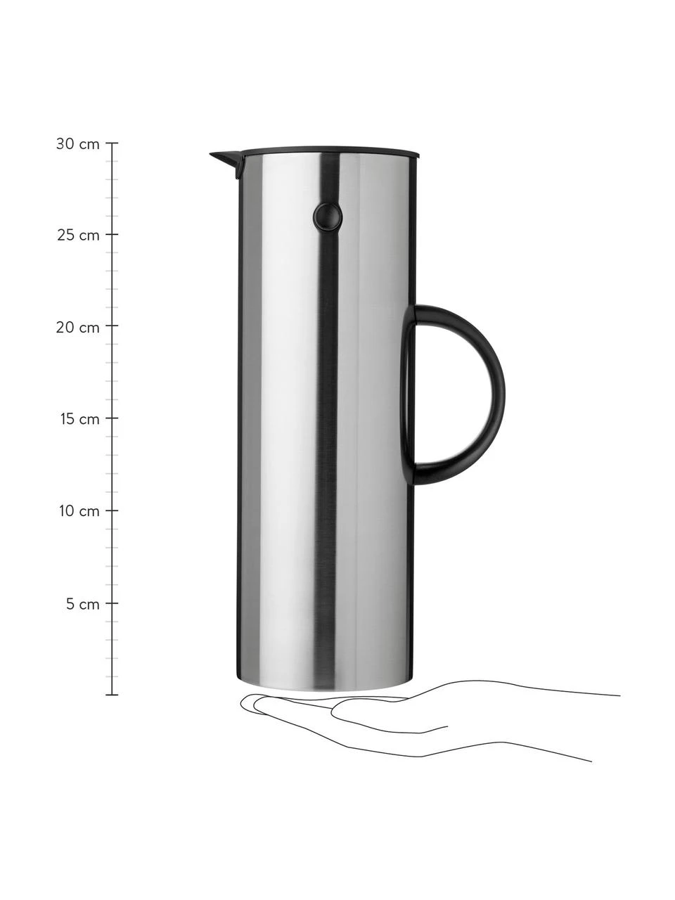 Isolierkanne EM77, 1 L, ABS-Kunststoff mit Glaseinsatz, Kanne: Edelstahl Griff: Schwarz, 1 l Stelton Isolierkanne EM77, 1 L -Küche Geschäft Isolierkanne EM77 1 L 2
