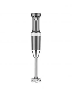 KitchenAid Kabelloser Stabmixer Artisan in Grau mit Zubehör, B 12 x H 41 cm