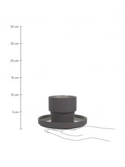 Kaffeetassen mit Untertassen Thianela aus Porzellan in Grau, 4 St&uuml;ck, Ø 8 x H 8 cm, 200 ml -Küche Geschäft Kaffeetassen mit Untertassen Thianela aus Porzellan in Grau 4 Stuck 2