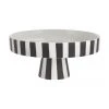 OYOY Living Design Keramik Servierplatte Toppu im Streifendesign, Ø 20 cm, Ø 20 x H 9 cm