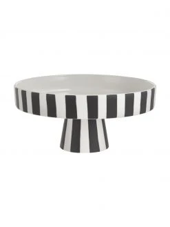 OYOY Living Design Keramik Servierplatte Toppu im Streifendesign, Ø 20 cm, Ø 20 x H 9 cm